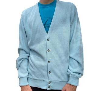 Vintage puritan blue acrylic cardigan sweater Size Woman's Large